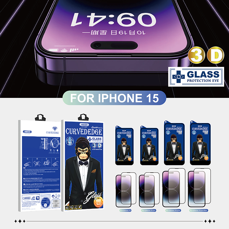 3D Clear  tempered glass